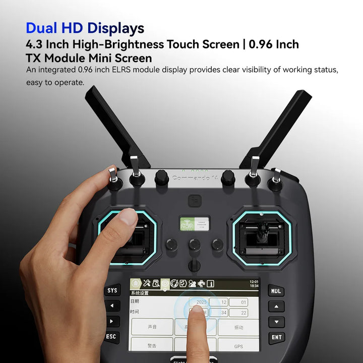 iFlight Commando 14 GemX Radio Controller - Dual-Band ELRS 2.4GHz + 900MHz Dual 1W Transmitter for FPV Racing Freestyle