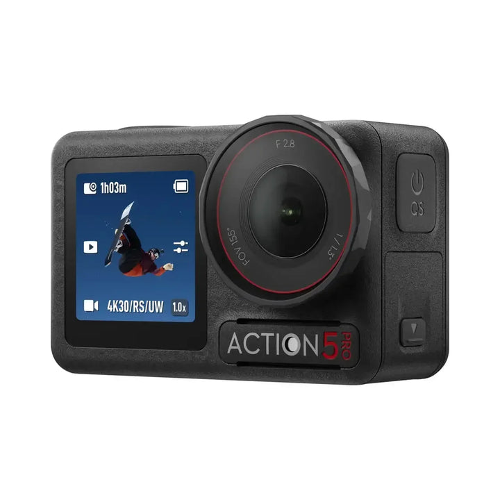 DJI Osmo Action 5 Pro — 1/1.3" Sensor, 4K/120fps, 13.5 Stops, 360° HorizonSteady, 4hr Battery, Dual OLED, 20m Waterproof