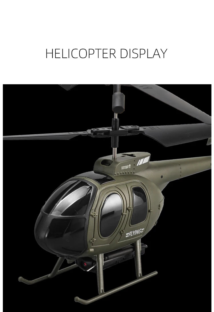 RC Helicopter Military 4CH LED Lights 4K Camera Altitude Hold Remote Control Helicopter For Adults Birthday Children Gifts Toys