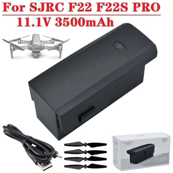 11.1V 3500mAh LiPo Battery For SJRC F22 F22S 4K PRO 5G Wifi GPS RC Drone Accessories Spare Parts and F22S Propeller