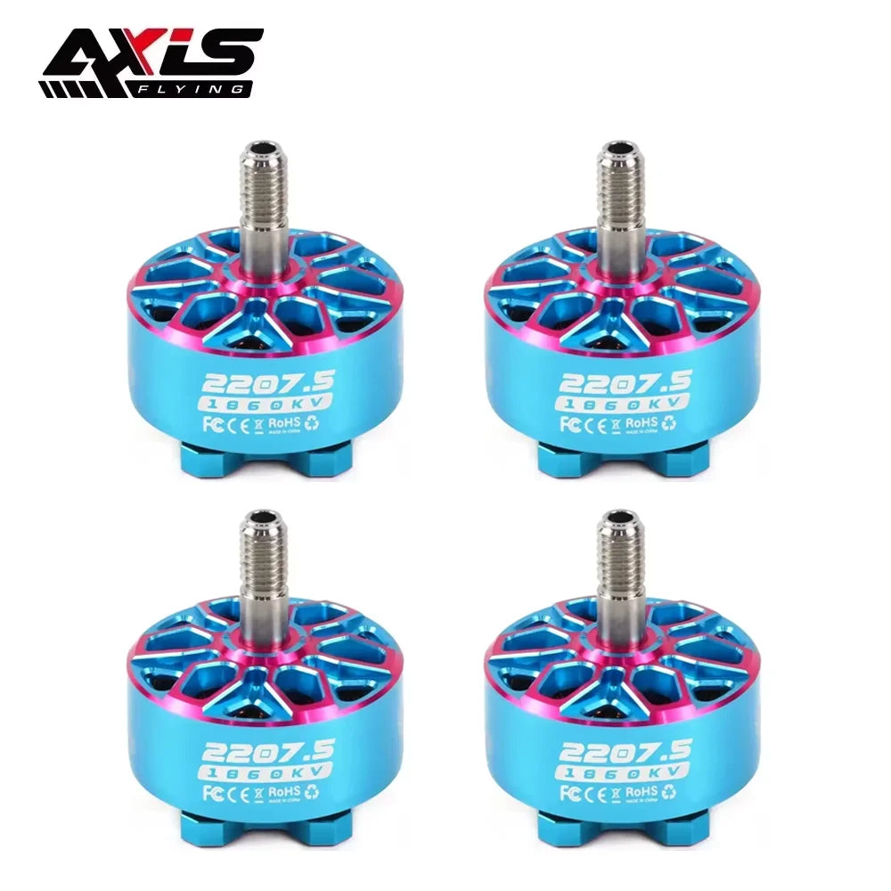 Axisflying Bando 2207.5 6S Brushless Motor — 1860KV / 1960KV, 5" FPV Freestyle & Cinewhoop (4PCS)
