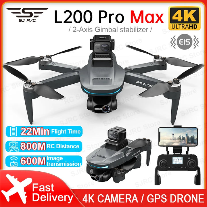 L200 Pro Max Mini Drone 4K Profesional RC Quadcopter Brushless Motor 216g Laser Obstacle Avoidance Dron VS L900 Pro SE