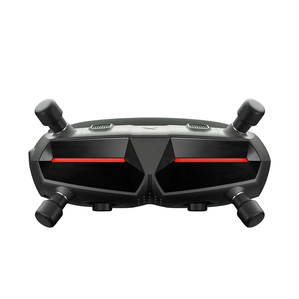 Walksnail Avatar Goggles X, front view with four antennas and red trim