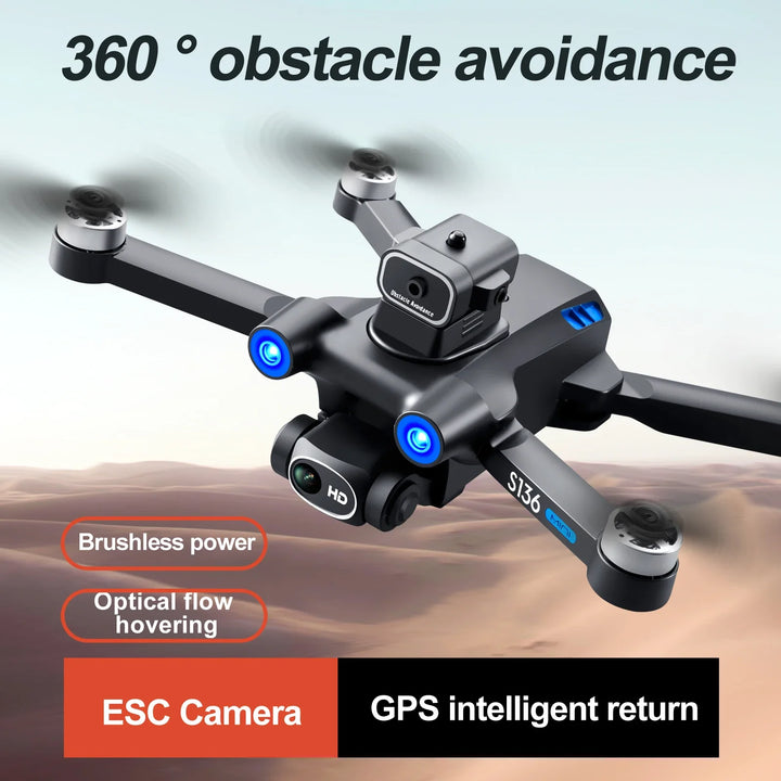 S136/Max GPS Drone 4K HD Dual Camera 5G Aerial Photography Obstacle Avoidance EIS Brushless Motor Helicopter Foldable Quadcopter