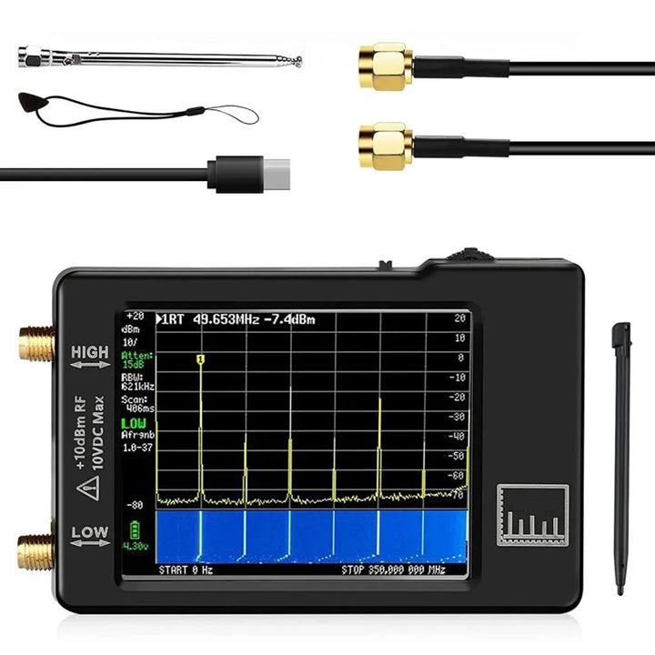 Advanced Frequency Detection Device USB Spectrum Analyzer Portable Analyzer Resolution Filters Screen Resolution