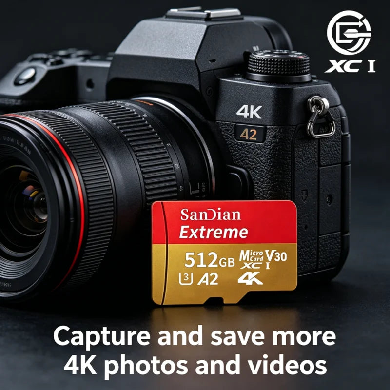 High-Speed MicroSD & SD Memory Card — Class 10, U3, V30, 100MB/s | 128GB to 2TB