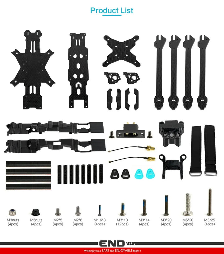 Axisflying MANTA10" Lite 10inch FPV Freestyle Drone Ture X Frame Kit 402mm Wheelbase T700 Carbon Compatible 10inch Propeller