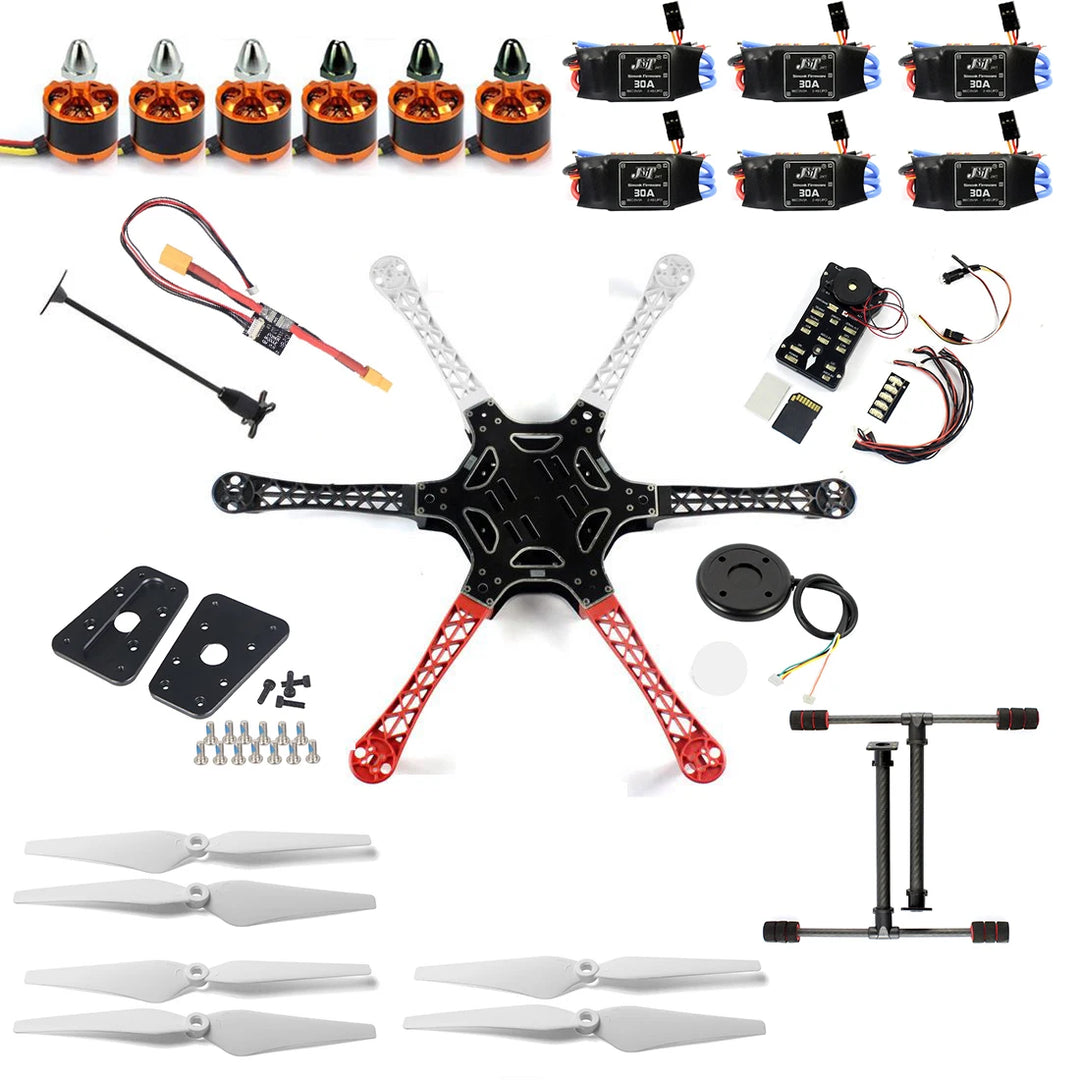 DIY F550 6-Axle RC Hexacopter Drone Kit 2212 920KV CW CCW Brushless Motor 3S 9443 Propeller T8FB Remote Controller