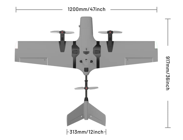 Argus 1200mm ROC Wing VTOL Fixed-Wing UAV — ArgusFPV H7 FC, GPS, 40–60km Range, PNP