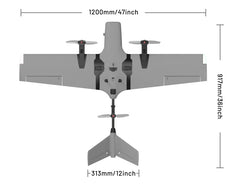 Argus 1200mm ROC Wing VTOL Fixed-Wing UAV — ArgusFPV H7 FC, GPS, 40–60km Range, PNP - TheDroneFlight