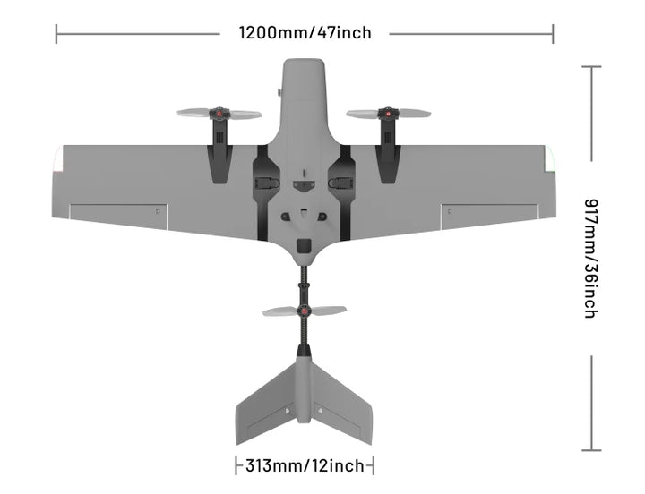 Argus 1200mm ROC Wing VTOL Fixed-Wing UAV — ArgusFPV H7 FC, GPS, 40–60km Range, PNP