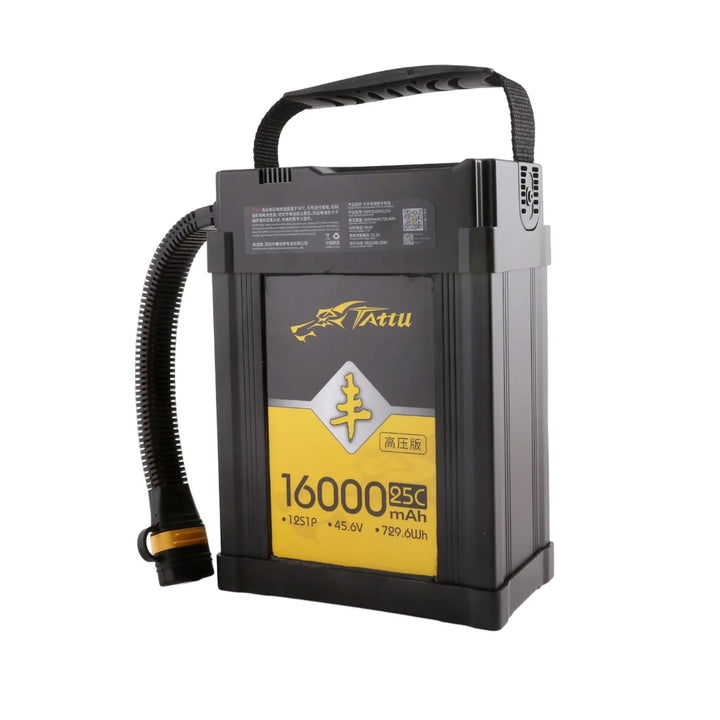 TATTU 12S LiPo Battery — 16000mAh / 22000mAh, 44.4V / 45.6V HV, 25C, AS150U, UAV