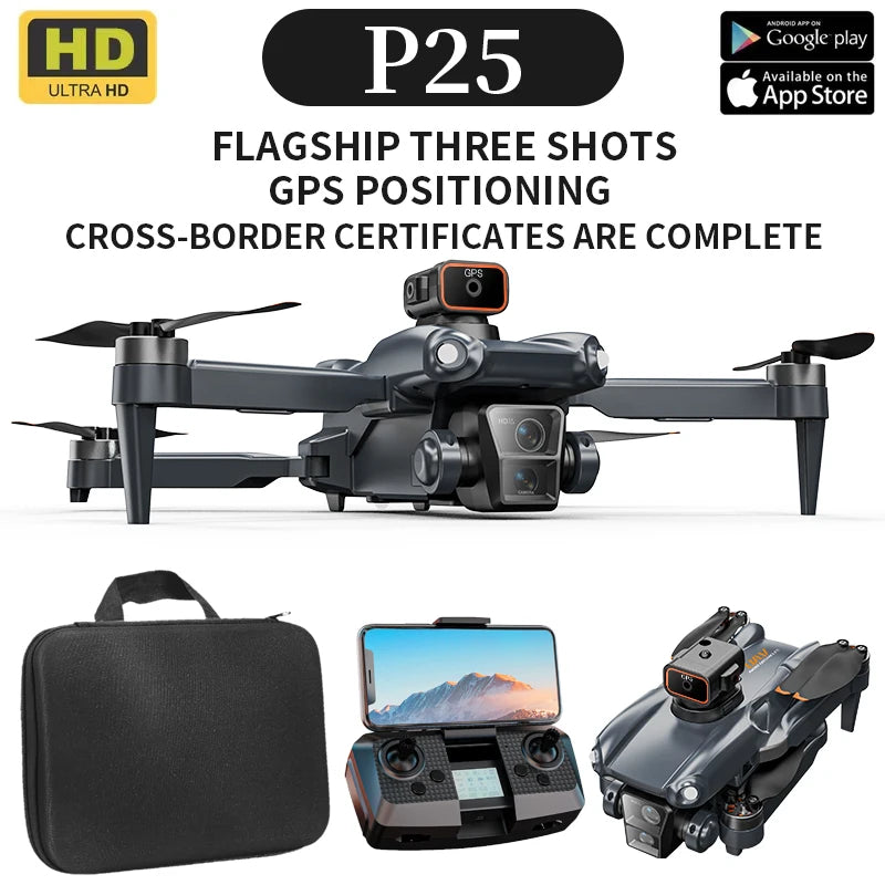 P25 Drone GPS Automatic Return Obstacle Avoidance Quadcopter Brushless Motor HD Aerial Photography Long Endurance Remote Control Aircraft