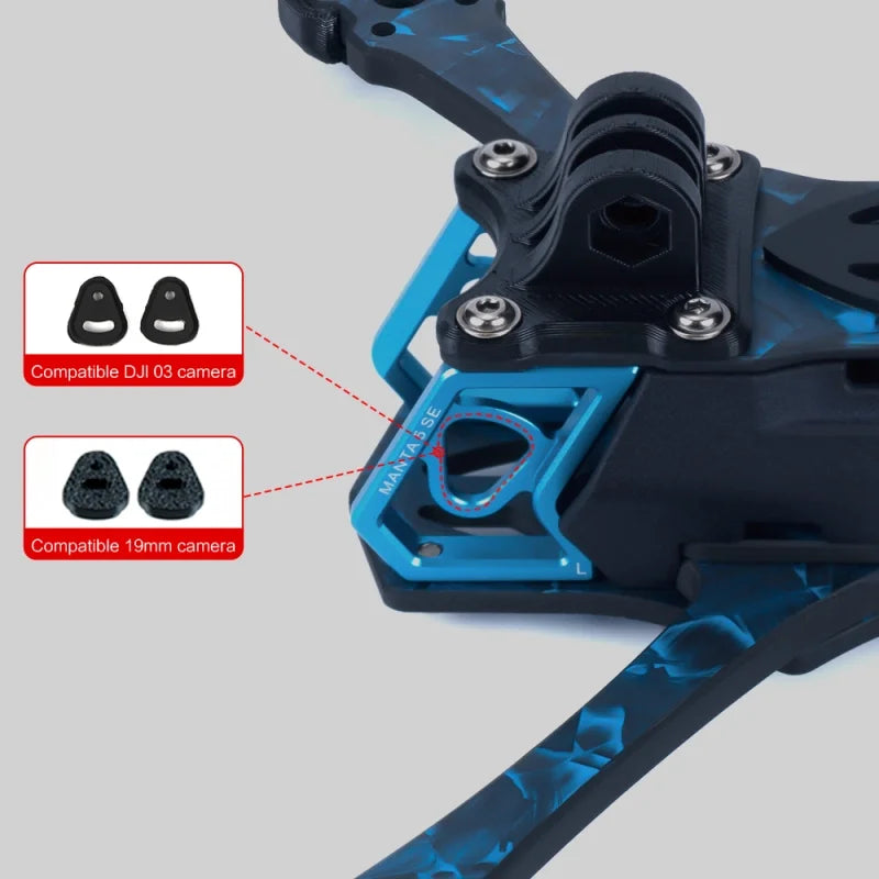 Axisflying MANTA5 SE Frame Kit Squashed-X Wheelbase 223mm T700 Carbon Fiber Recommended 2207/ 2306 Series Motor for RC FPV Drone