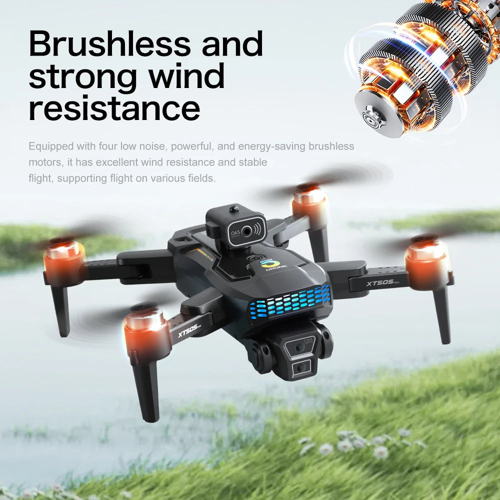 XT505 Drone 8K HD Dual Camera GPS 5G WIFI RC FPV Dron Laser 360° Obstacle Avoidance Brushless Motor Quadcopter Plane