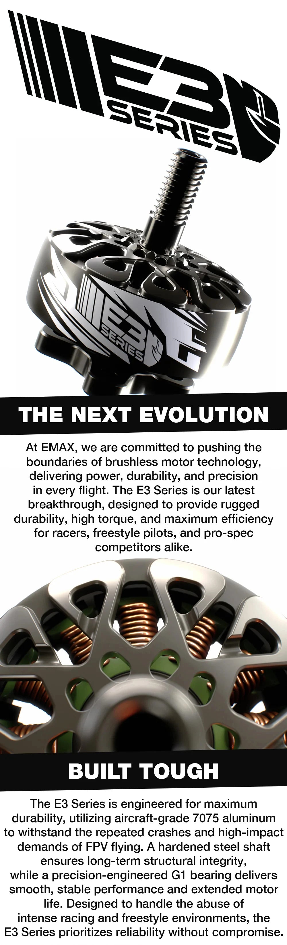 4pcs/lot Newest Emax ECOIII E3 2207 2306 2807 2808 Brushless Motor Compatible With 5inch 7inch FPV Drone