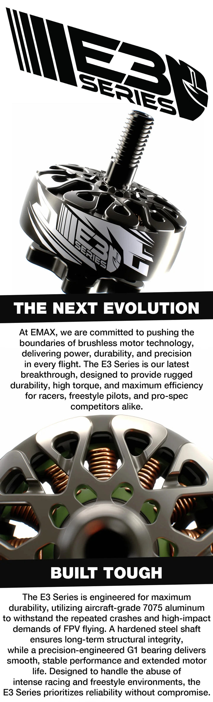 4pcs/lot Newest Emax ECOIII E3 2207 2306 2807 2808 Brushless Motor Compatible With 5inch 7inch FPV Drone