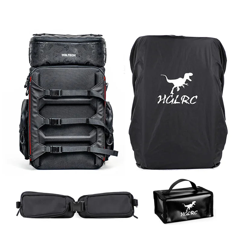 HGLRC FPV Backpack Waterproof Carry Bag 360x260x530mm for Racing Freestyle Drone Transmitter Goggles Accessories