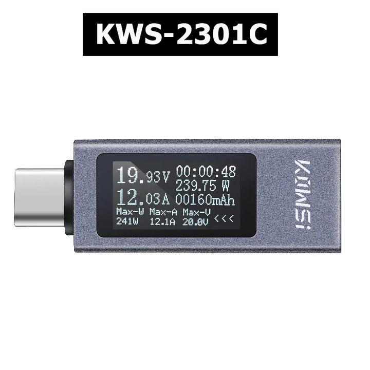 Type-C USB Power Meter DC 4-30V 12A - Digital Voltage Ammeter Tester