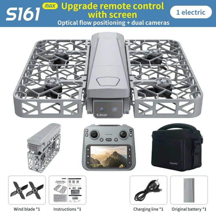 S161 MAX Drone - 4K HD Dual Camera with Screen & Brushless Motor
