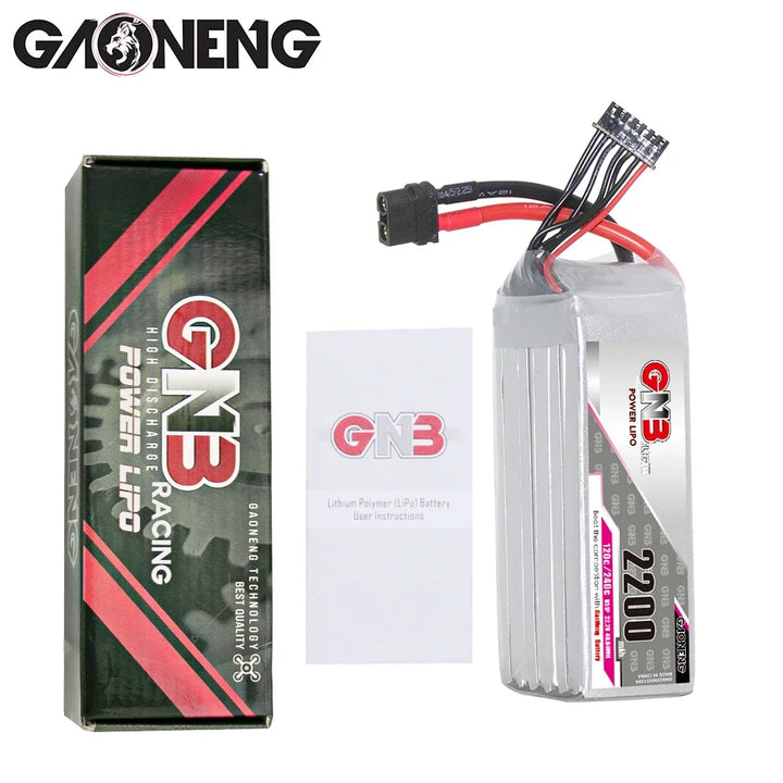 GAONENG GNB 22.2V 2200mAh 6S 120C XT60 LiPo Battery For 250-330mm Brushless Drone Blade Scimitar LRX Quad Align E-flite Airplane