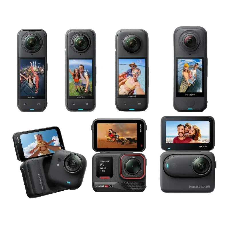 Insta360 Action & 360 Cameras — X2 / X3 / X4 / X5 / Ace Pro 2 / GO 3S / GO Ultra / Flow Pro / Flow 2 Pro / ONE RS / LINK 2