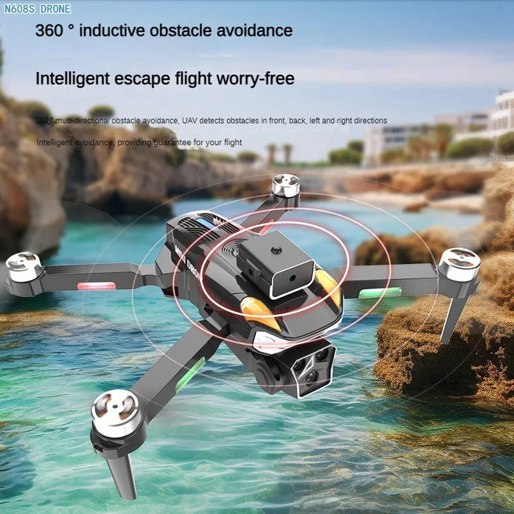 N608S Mini Drone 8K Brushless Three Camera Optical Flow 5G WIFI FPV 4K Dual Camera Drones RC Quadcopter Dron Mini Drone Toys