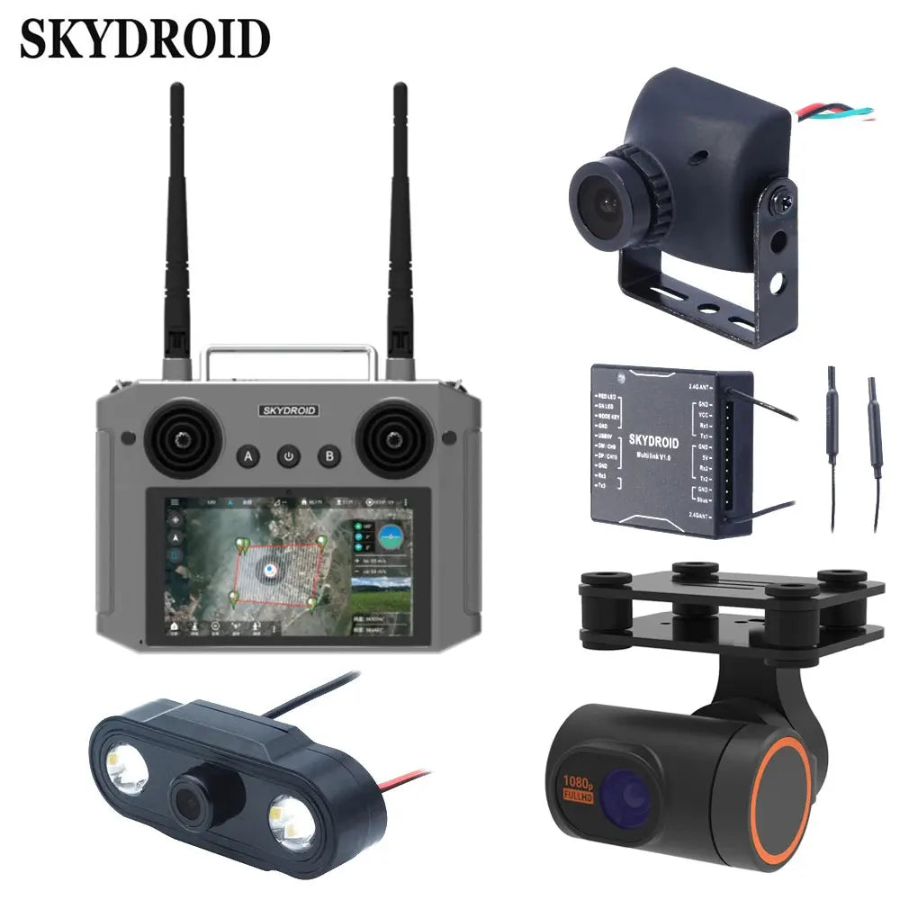 Skydroid H12 12-Channel 2.4GHz RC Transmitter — Snapdragon 625, 1080p Video, SDR, Multi-Platform