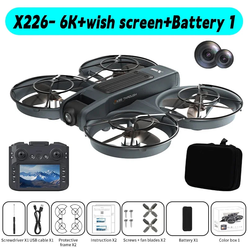 New Xiaomi Drone X226/X226VR Drones 8K Profession HD Wide Angle Camera WiFi FPV RC Helicopter Large Screen Foldable Quadcopter