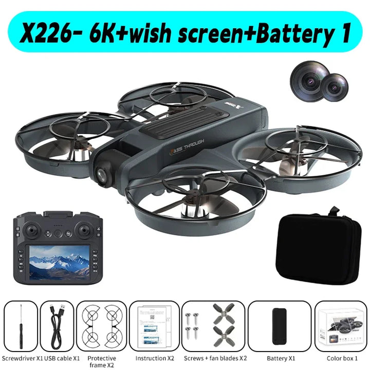 New Xiaomi Drone X226/X226VR Drones 8K Profession HD Wide Angle Camera WiFi FPV RC Helicopter Large Screen Foldable Quadcopter