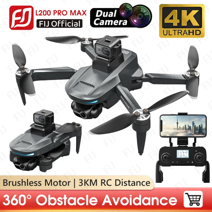 L200 PRO MAX GPS Came Drone 4K Professional EIS 2-Axis Gimbal 360° Obstacle Avoidance Brushless Quadcopter L200 PRO FPV RC Drone