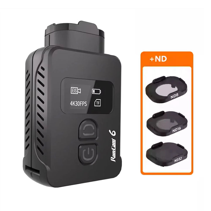 RunCam 6 — 4K 30fps FPV Action Camera, Sony IMX377 12MP, MP4, Micro SD, 19×19×27mm, 160° FOV, for FPV Drones