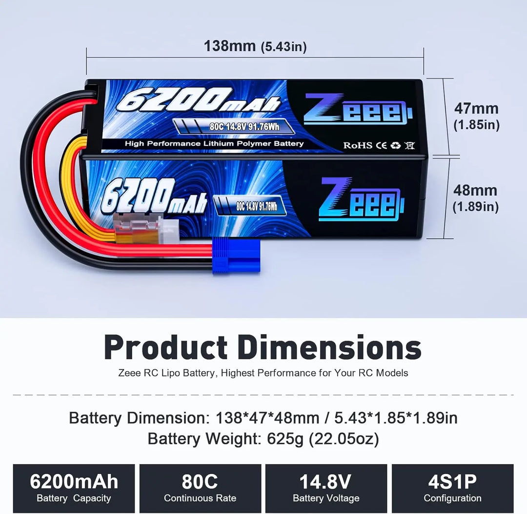 lipo battery r c hard case dimensions of battery 4s Nihewo 8500mAh 14.8V 100C Hardcase EC5 2pcs for RC Car Boat The battery uses superior Japan and Korea Lithium Polymer raw materials Spektrum Accessories 15.2V 6500mAh 4S
