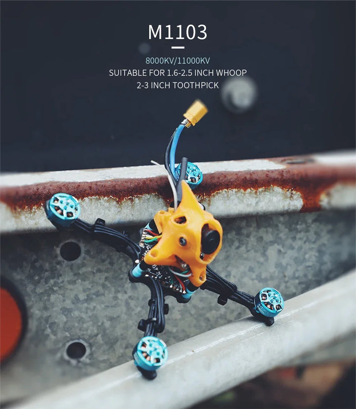 T-Motor M1103 1103 Brushless Motor — 8000KV / 11000KV, 2–3S, 1.6–2.5" Whoop & 2–3" Toothpick FPV