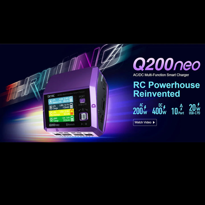 SkyRC Q200neo 4-Channel Smart Battery Charger AC 200W DC 400W 10A
