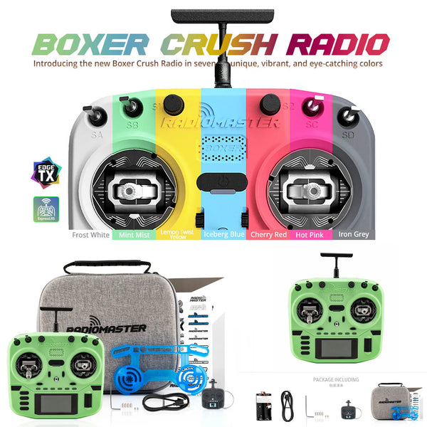 Radiomaster Boxer Crush Radio - 16CH ELRS with AG01 Hall Gimbals | 7 Colors