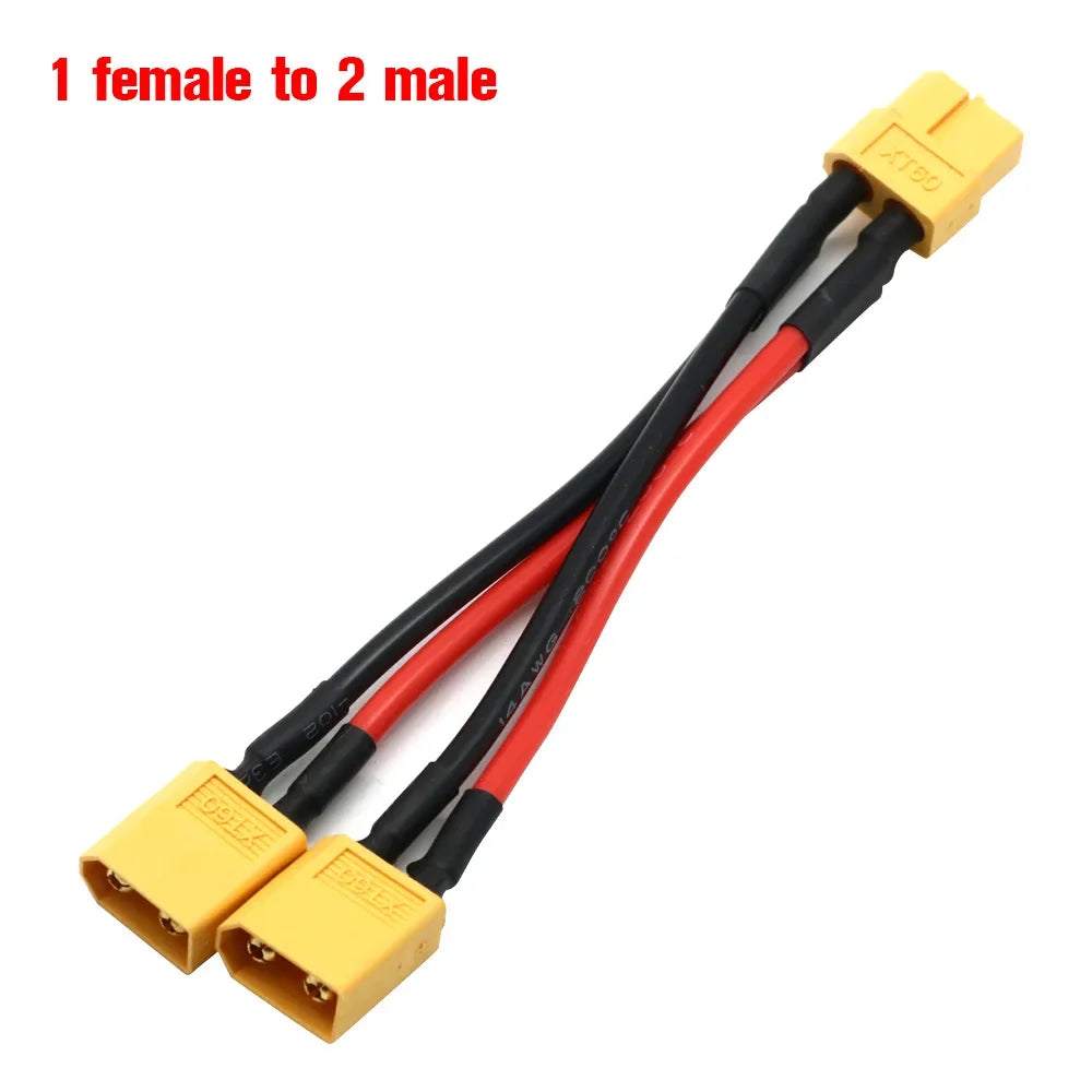XT60 Battery Connector Y Splitter - 14AWG Parallel Cable 60A
