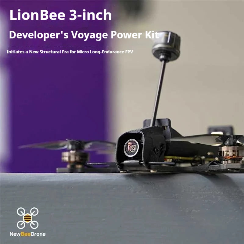 NewBeeDrone LionBee 3" Long-Range FPV Developer Kit — 1S 18650, AT32F435, ELRS 2.4G, 800mW VTX, M10Q GPS, 800TVL