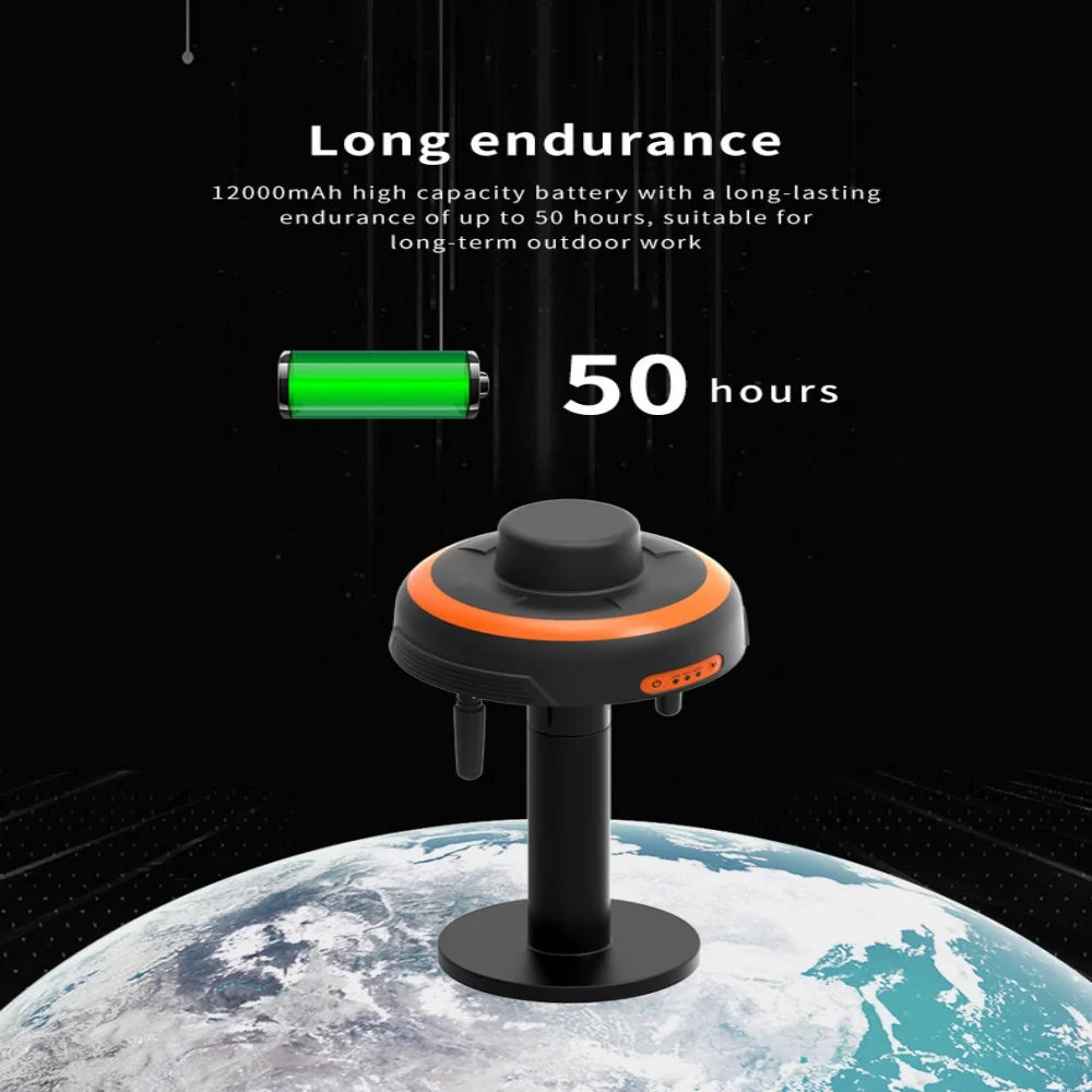 Skydroid RTK Base Station — L1+L2 Dual-Frequency GPS, 2cm Accuracy, 915MHz, 12,000mAh 50H, Telescopic Rod, Magnetic Base, IP-Rated, Portable