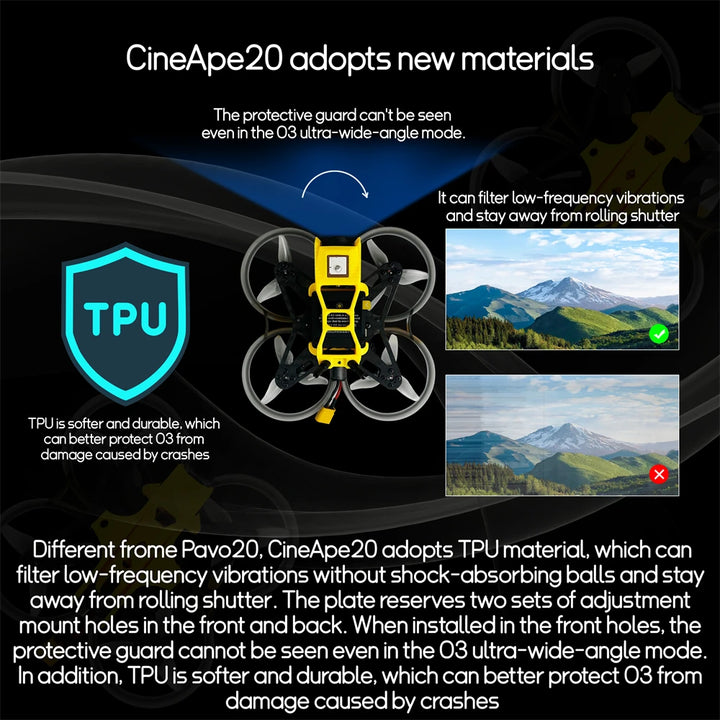 DarwinFPV CineApe20 2" Cinewhoop BNF - F411 15A ELRS Analog/O3 90mm 3S