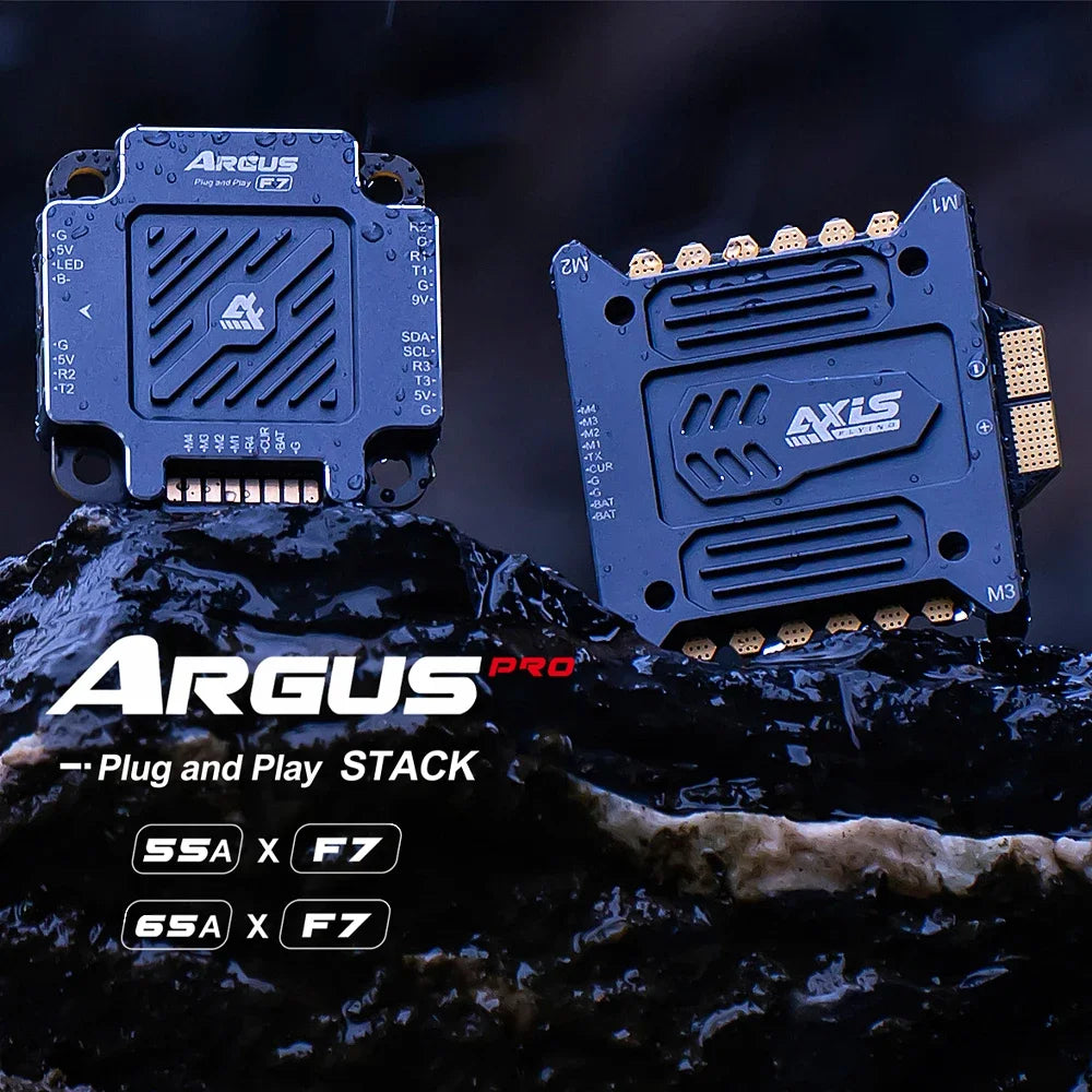 Axisflying Argus Pro 55A/ 65A & F7 STACK Dustproof and Waterproof IP54 Support X8 16MB Black box M3-30.5*30.5mm For RC FPV Drone