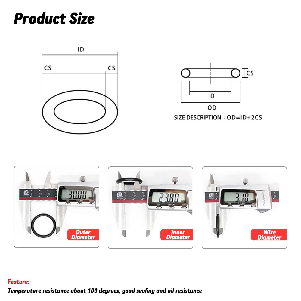 Rubber O Ring Set Gaskets Seal Nitrile Rubber Bands High Pressure O-Rings Repair Kit Sealing Elastic Band O Rubber Rings Set