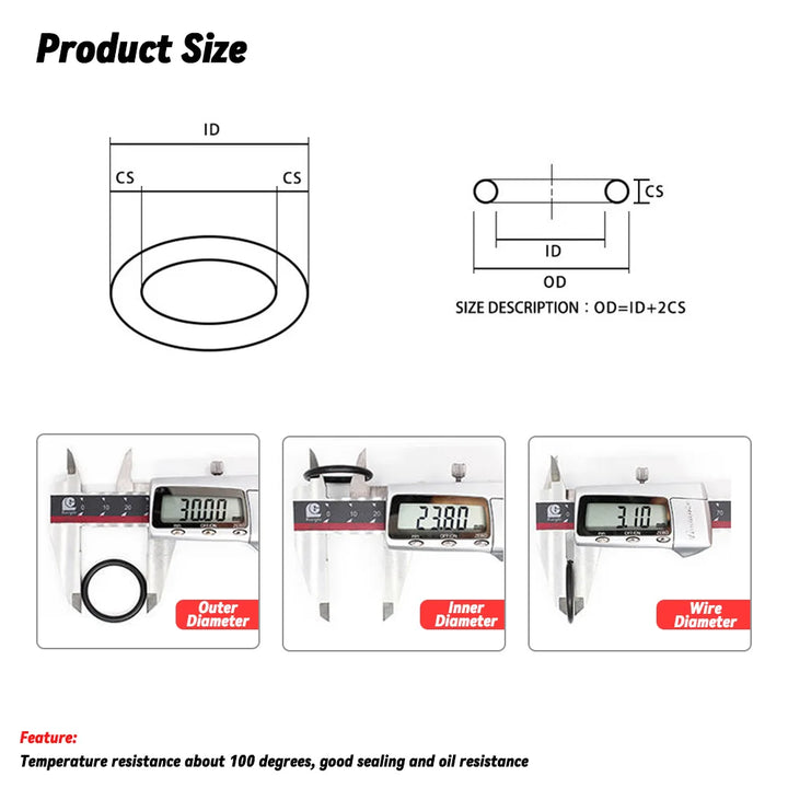 Rubber O Ring Set Gaskets Seal Nitrile Rubber Bands High Pressure O-Rings Repair Kit Sealing Elastic Band O Rubber Rings Set