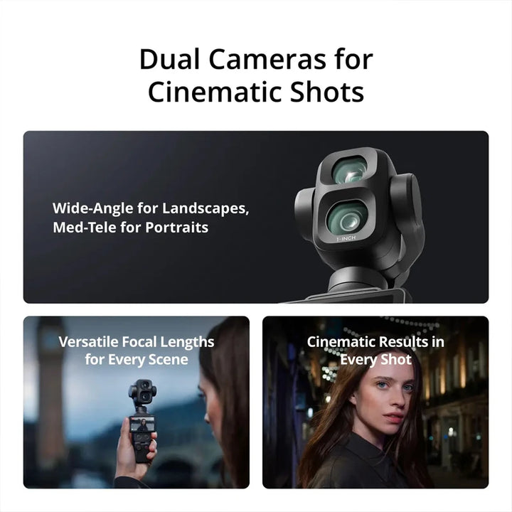 DJI Osmo Pocket 4P Standard Combo — Dual Camera, 1-Inch CMOS, 4K/240fps, 17-Stop Dynamic Range