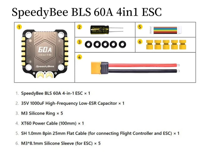 SpeedyBee F405 V4/V5 BLS 55A Flight Controller Stack - BMI270 30x30 4-in-1 ESC FPV Racing Drone