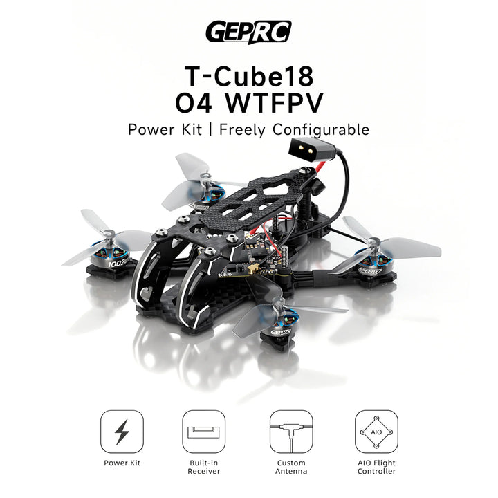 GEPRC T-Cube18 1.8" Micro FPV Drone 87mm ELRS F411 AIO 34.5-50g