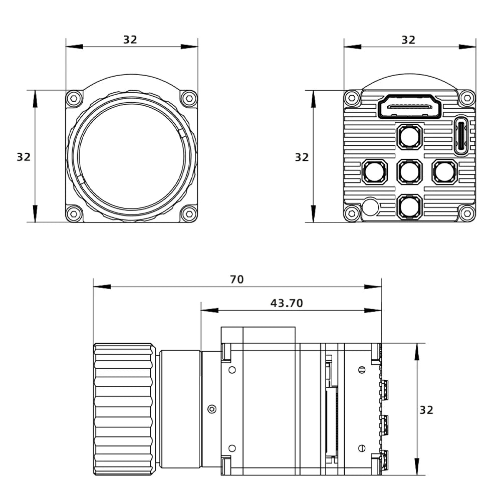 384x288 Infrared Thermal Camera - LWIR HDMI USB UVC Uncooled Industrial Thermal Imager 9.1mm Lens