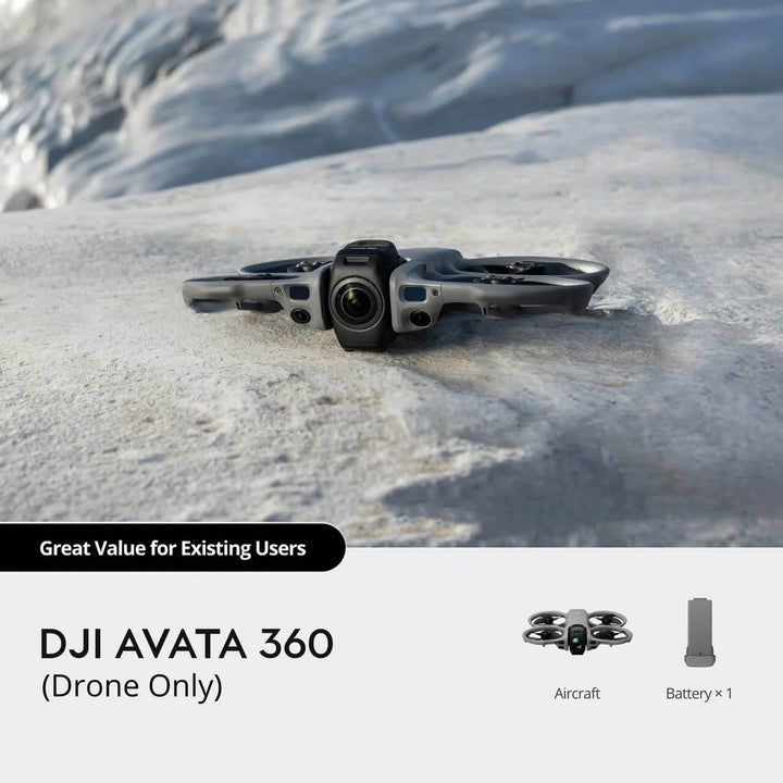DJI Avata 360 — 1/1.28-Inch Sensor, 8K/60fps HDR, 249g, 23-Min Flight, GPS, Ultrasonic Obstacle Avoidance — Drone Only or with RC 2