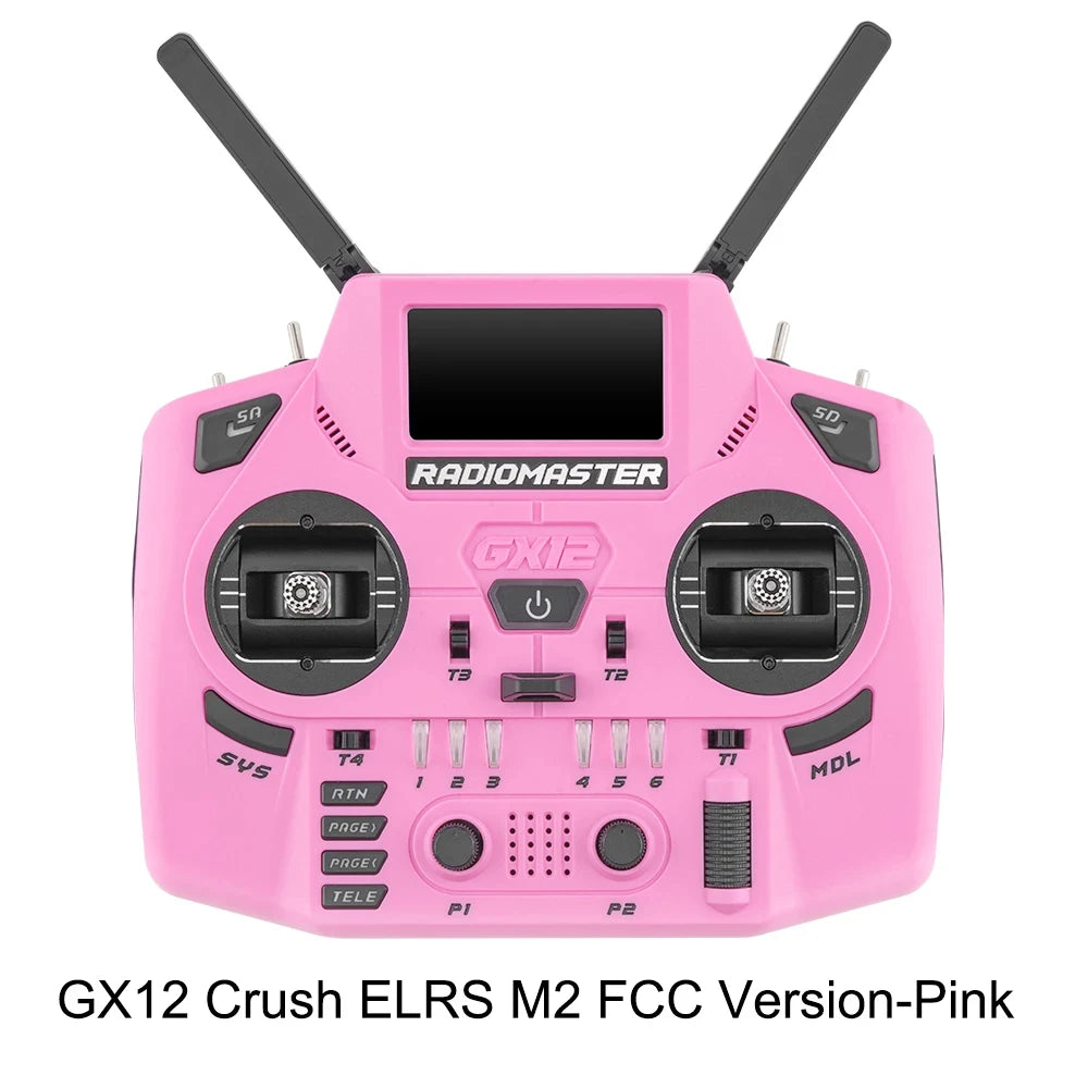 RadioMaster GX12 Crush Edition — Dual-Band ELRS Gemini-X, 1000Hz CNC Hall Gimbals, EdgeTX, 6 Colors, FCC