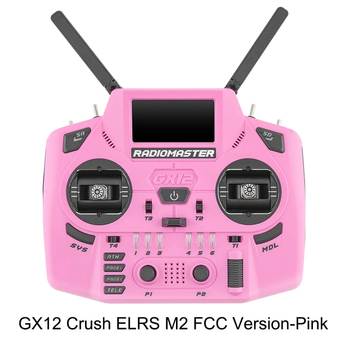 RadioMaster GX12 Crush Edition — Dual-Band ELRS Gemini-X, 1000Hz CNC Hall Gimbals, EdgeTX, 6 Colors, FCC